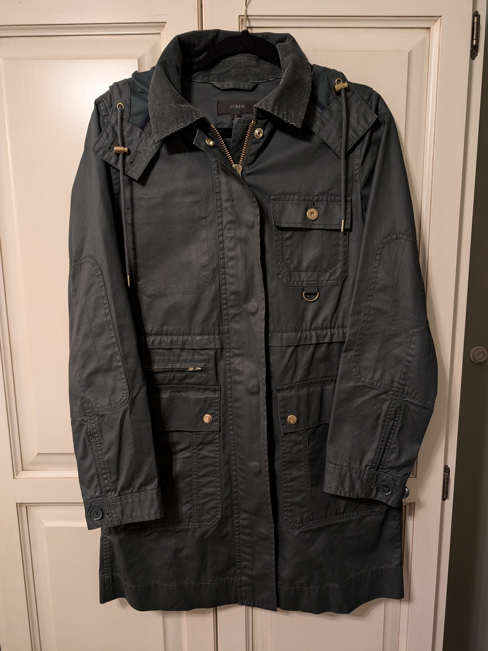 J. Crew Forest Greet Downtown Wax Coated Field Jacket NWOT